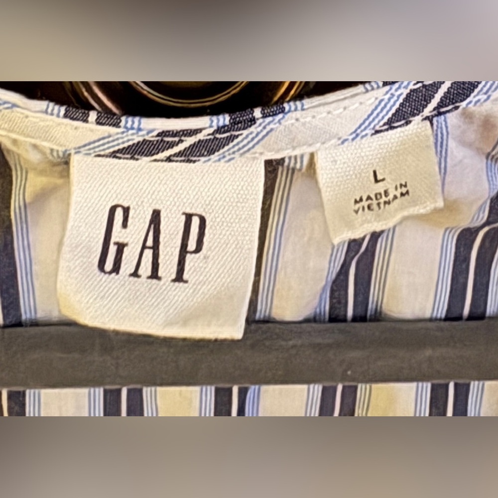 GAP Blue and White Striped Sleeveless Maxi Dress - Picture 5 of 9